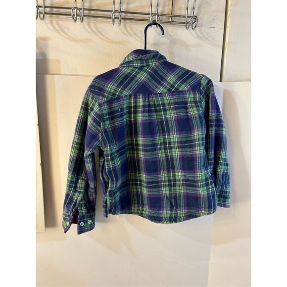 LL bean flannel fleece snap buttons girls size 4 rn#71341 - Picture 4 of 7